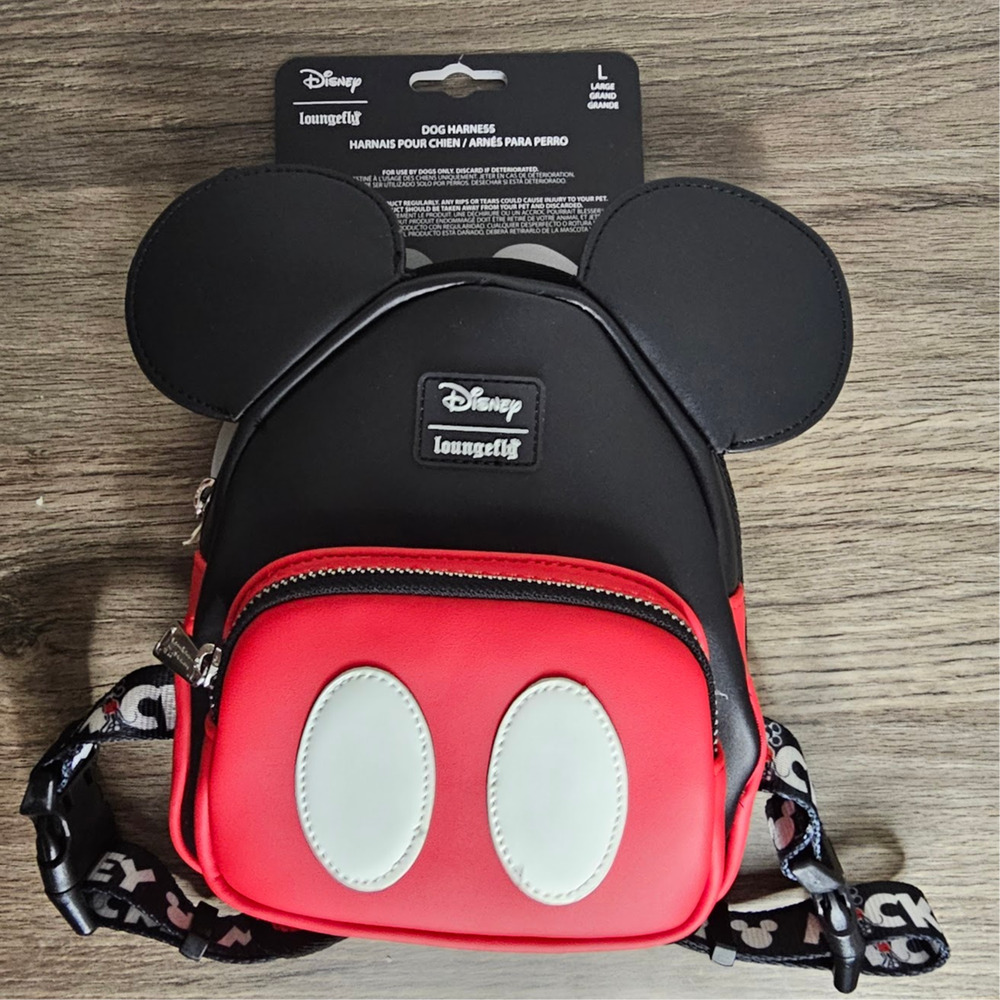 Loungefly Pets Mickey Mouse Classic Mini Backpack Dog Harness Large NWT